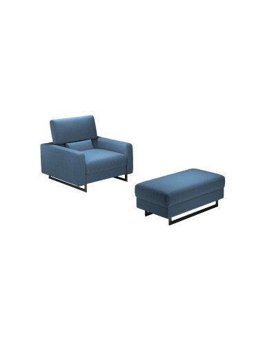 Poltrona Chicago con slitta manuale e pouf